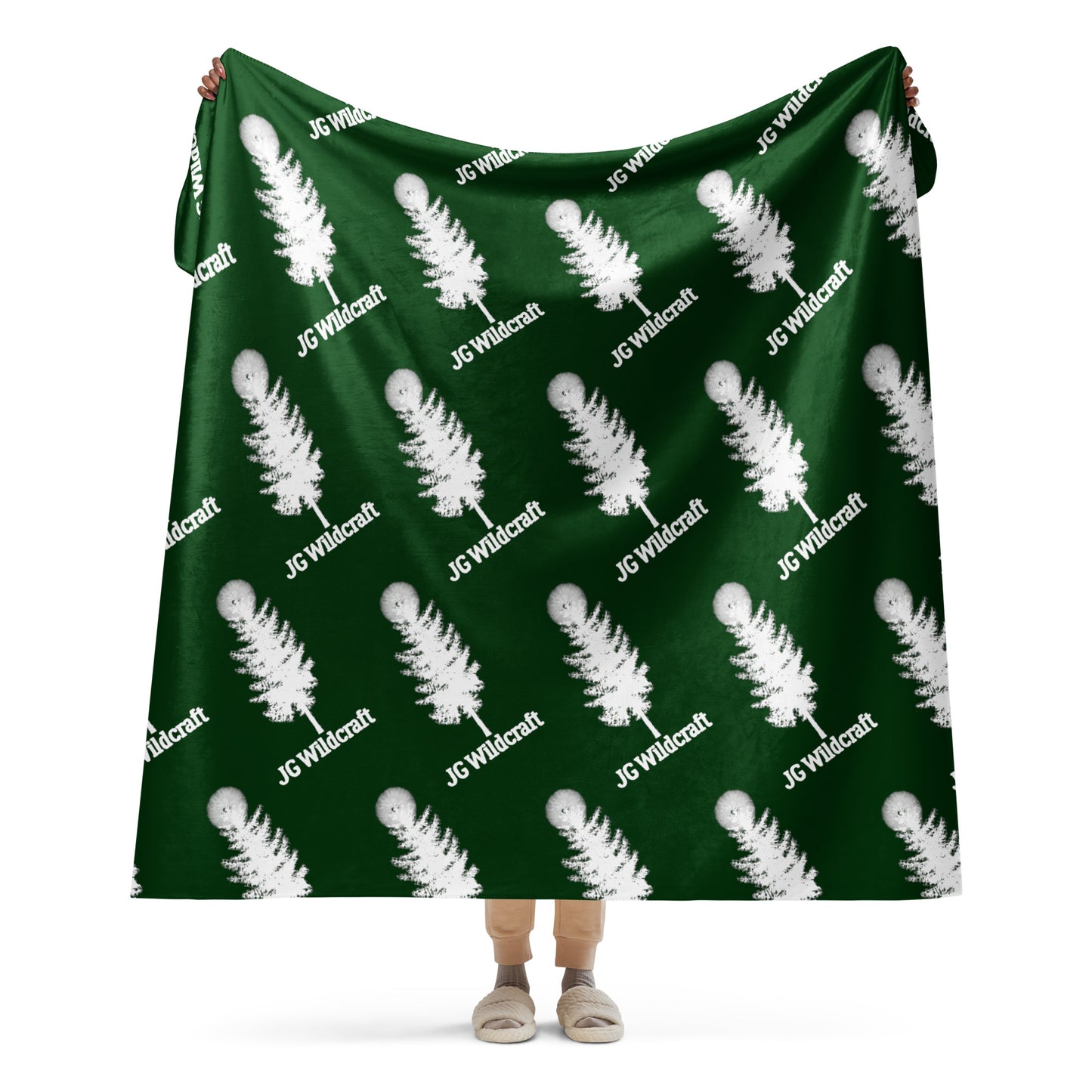 JG WIldcraft Logo Print Sherpa blanket